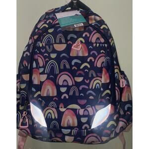 Girls Rainbow Backpack Lunch Box Set 2 Pc School Bag Tablet Pocket New